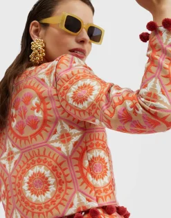 Bijoux JacketSun Orange in Jacquard With Tassels