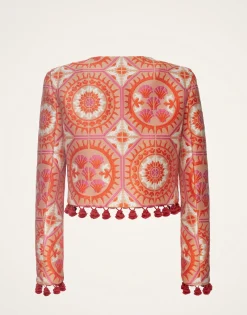 Bijoux JacketSun Orange in Jacquard With Tassels