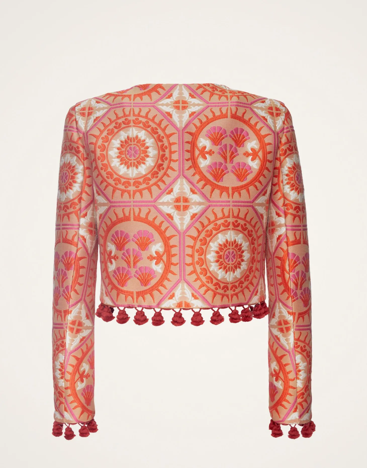 Bijoux JacketSun Orange in Jacquard With Tassels