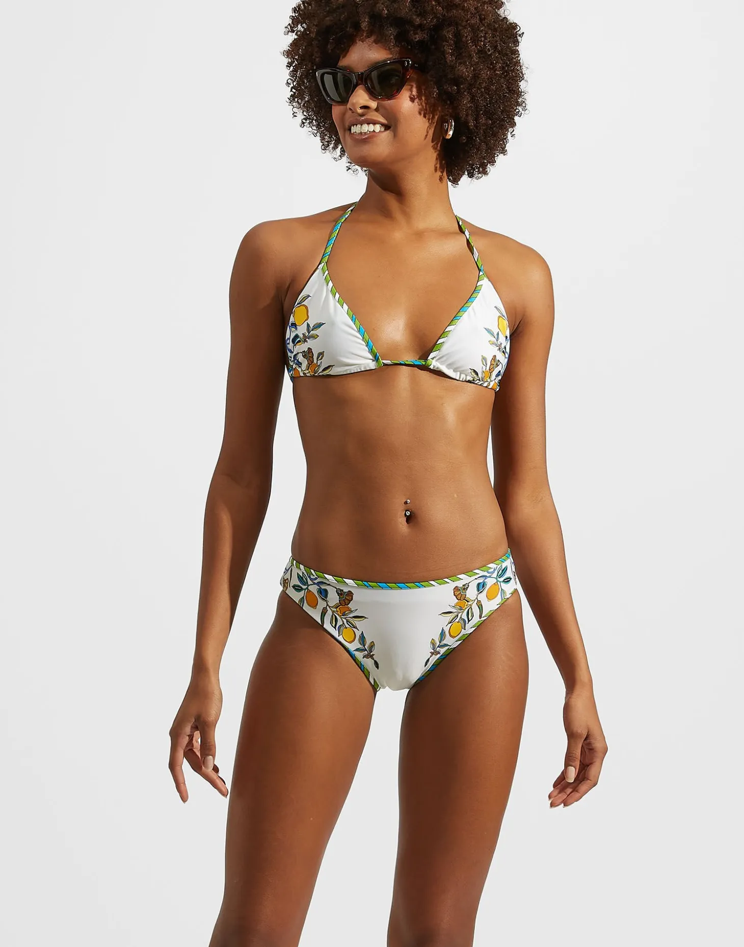 Bikini TopBorboni Placée Bianco in Lycra