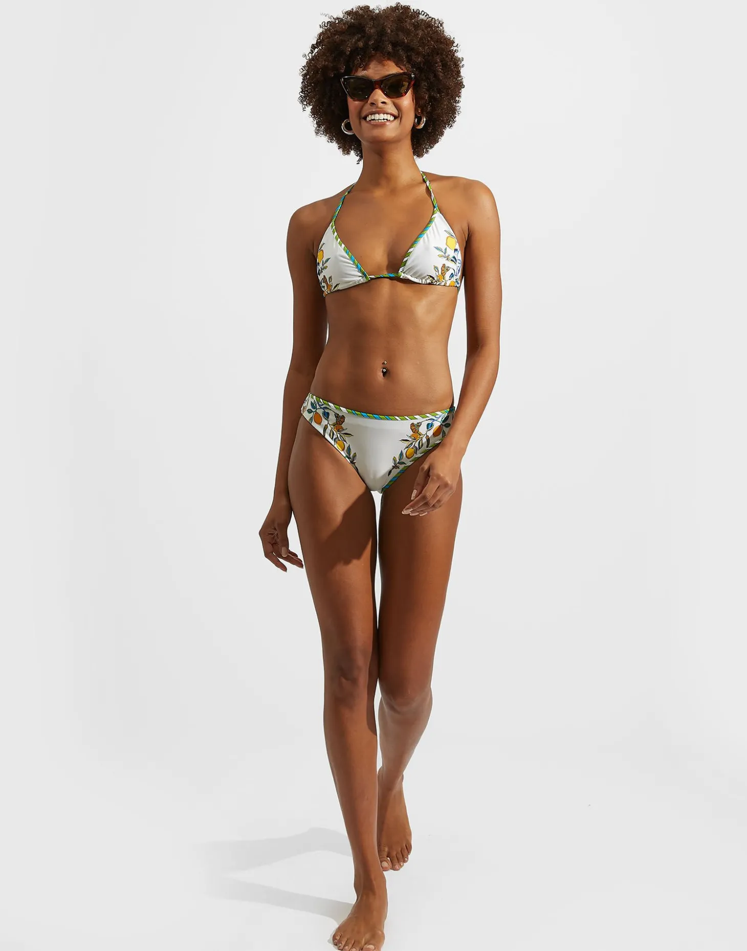 Bikini TopBorboni Placée Bianco in Lycra