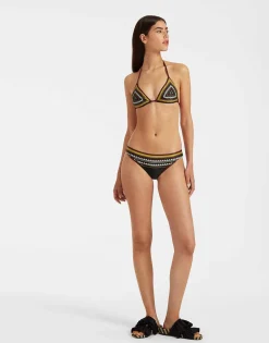 Bikini TopDoric Plac&eacute;e Black in Lycra