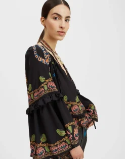 Boho BlouseEve Black in Crepe De Chine