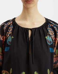 Boho BlouseEve Black in Crepe De Chine