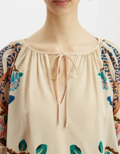 Boho BlouseEve Ecru in Crepe De Chine