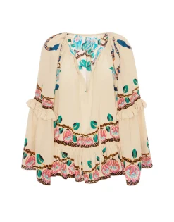 Boho BlouseEve Ecru in Crepe De Chine