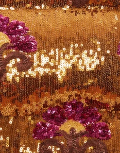 Bonbon Puffer VestBronze in Textured Sequins