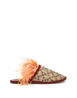 Boudoir SlipperPuzzle Bordeaux in Faille