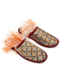 Boudoir SlipperPuzzle Bordeaux in Faille