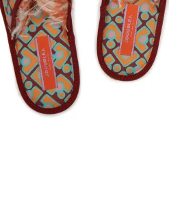 Boudoir SlipperPuzzle Bordeaux in Faille