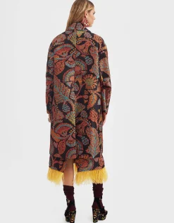 Boxy CoatSicomore Black in Jacquard