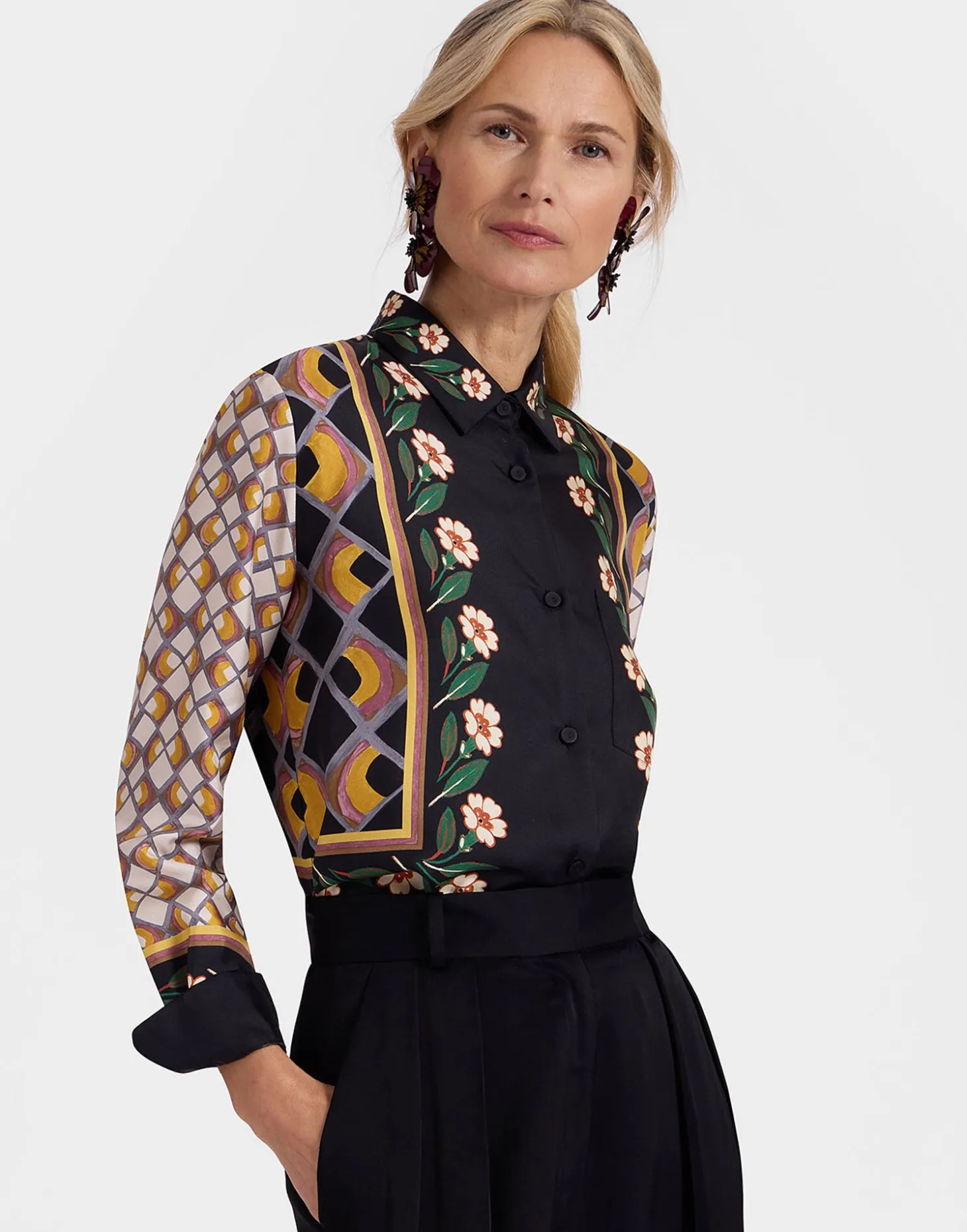 Boy ShirtDazed Placée Black in Silk Twill