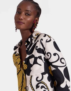 Boy ShirtMarea Black & White in Silk Twill