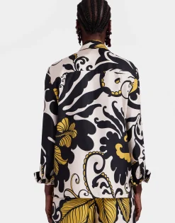 Boy ShirtMarea Black & White in Silk Twill