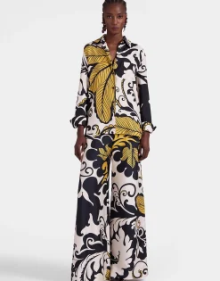 Boy ShirtMarea Black & White in Silk Twill