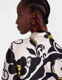 Boy ShirtMarea Black & White in Silk Twill