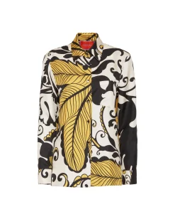 Boy ShirtMarea Black & White in Silk Twill