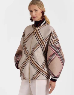 Brooklyn BomberLady Check Light Beige in Wool