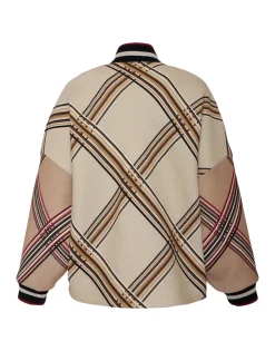 Brooklyn BomberLady Check Light Beige in Wool