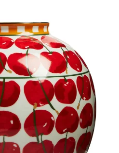 Bubble VaseCherries Avorio in Porcelain