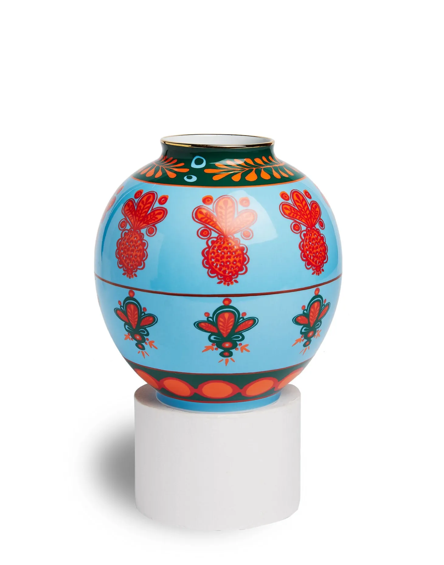 Bubble VasePineapple Azzurro in Porcelain