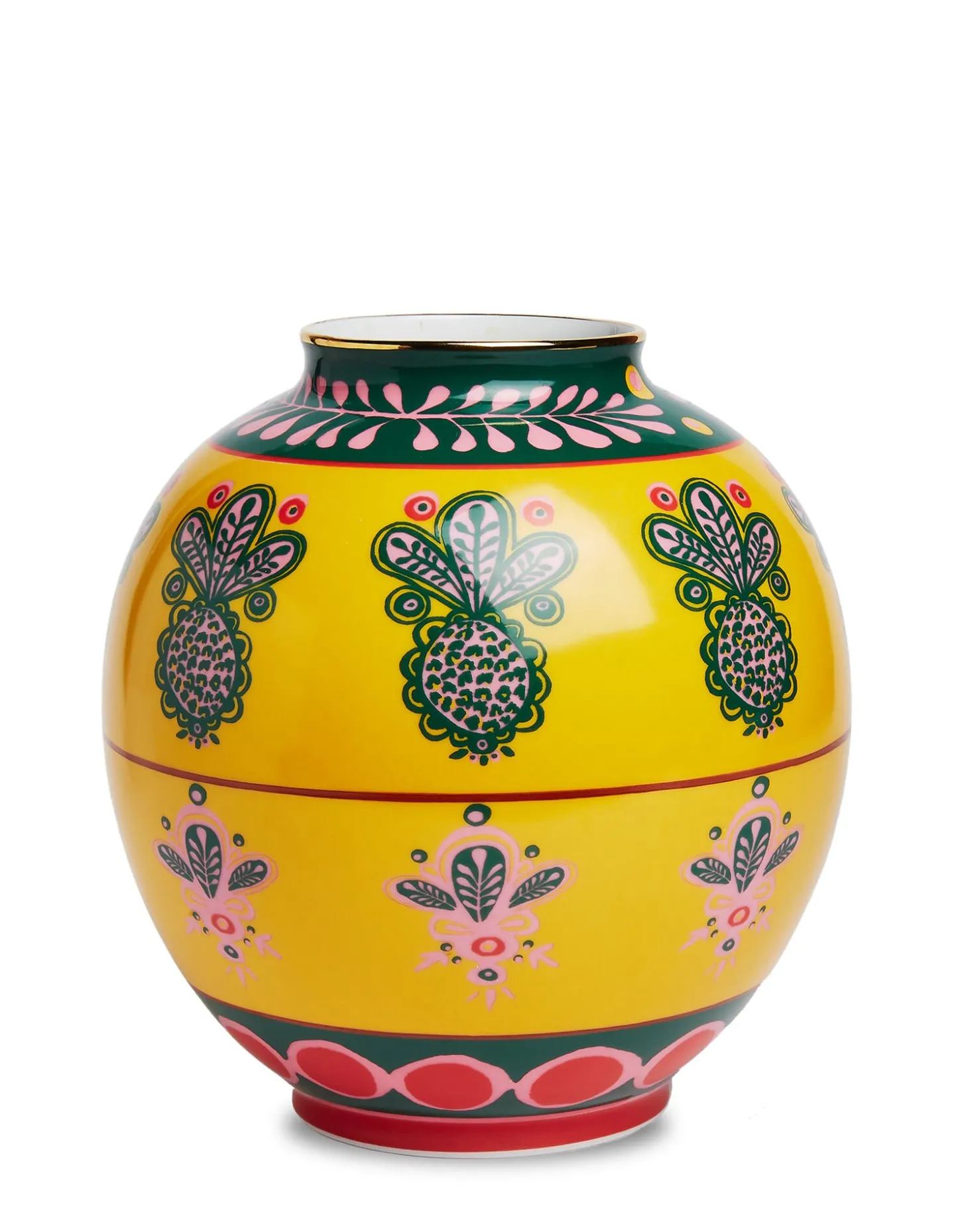 Bubble VasePineapple Giallo in Porcelain