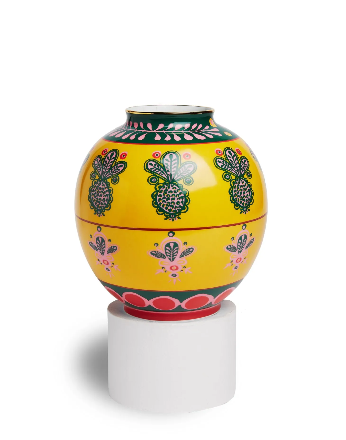 Bubble VasePineapple Giallo in Porcelain