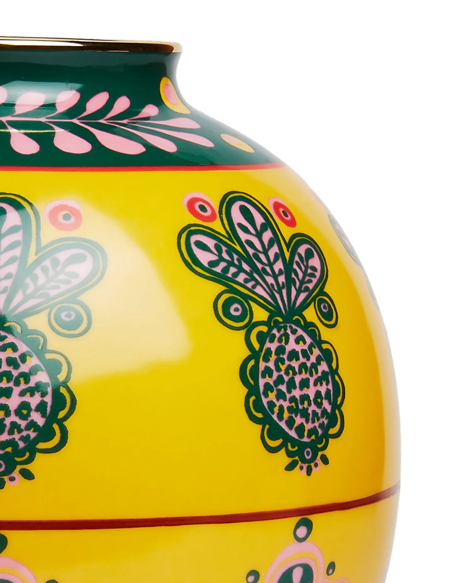Bubble VasePineapple Giallo in Porcelain