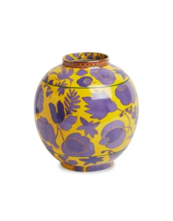 Bubble VaseWildbird Yellow & Purple in Porcelain