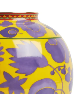 Bubble VaseWildbird Yellow & Purple in Porcelain