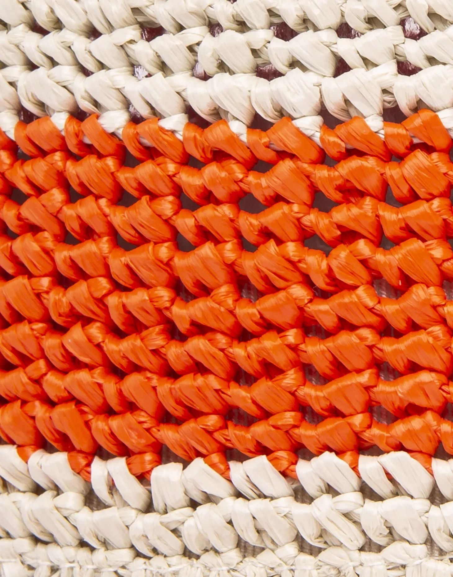 Bucket Hat RaffiaBicolore Arancio in Raffia Crochet