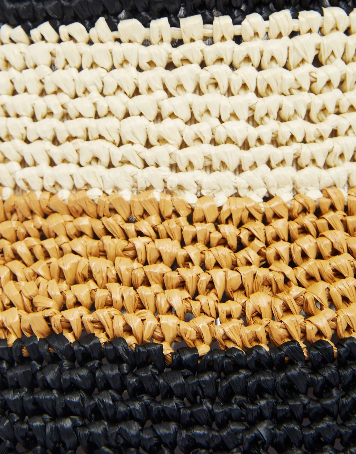 Bucket HatColor Block Light Beige in Raffia Crochet