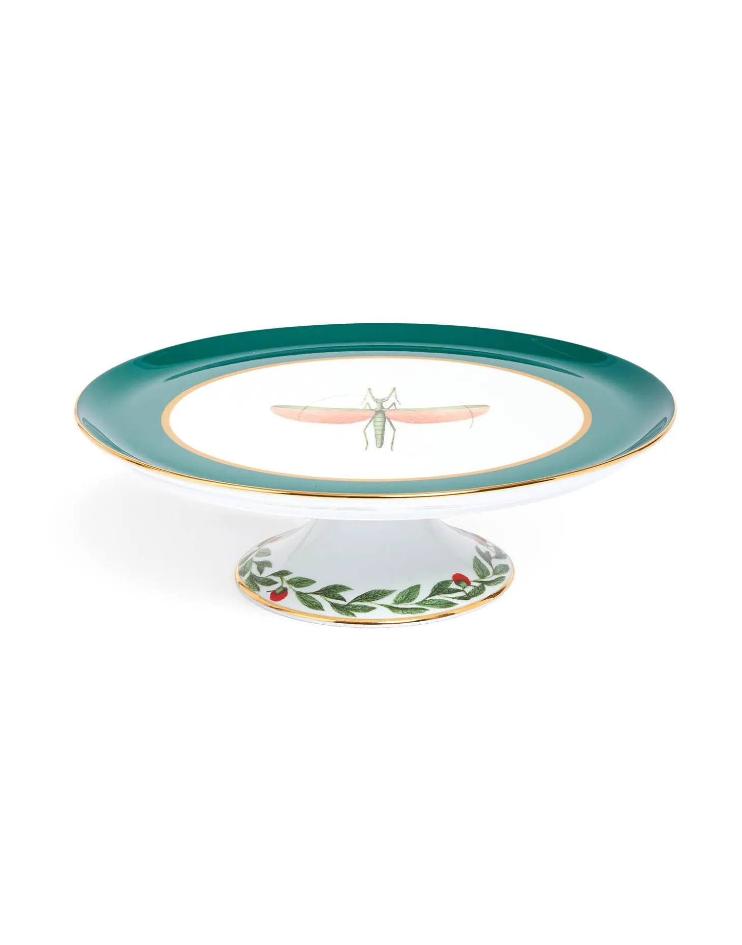 Cake StandLibellula Green in Porcelain