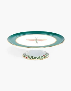 Cake StandLibellula Green in Porcelain