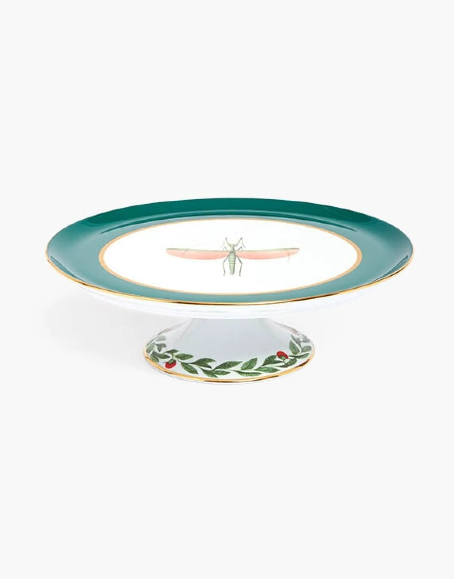 Cake StandLibellula Green in Porcelain