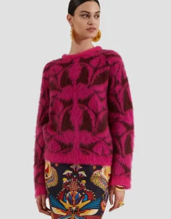 Camden JumperFuchsia & Bordeaux in Brushed Wool