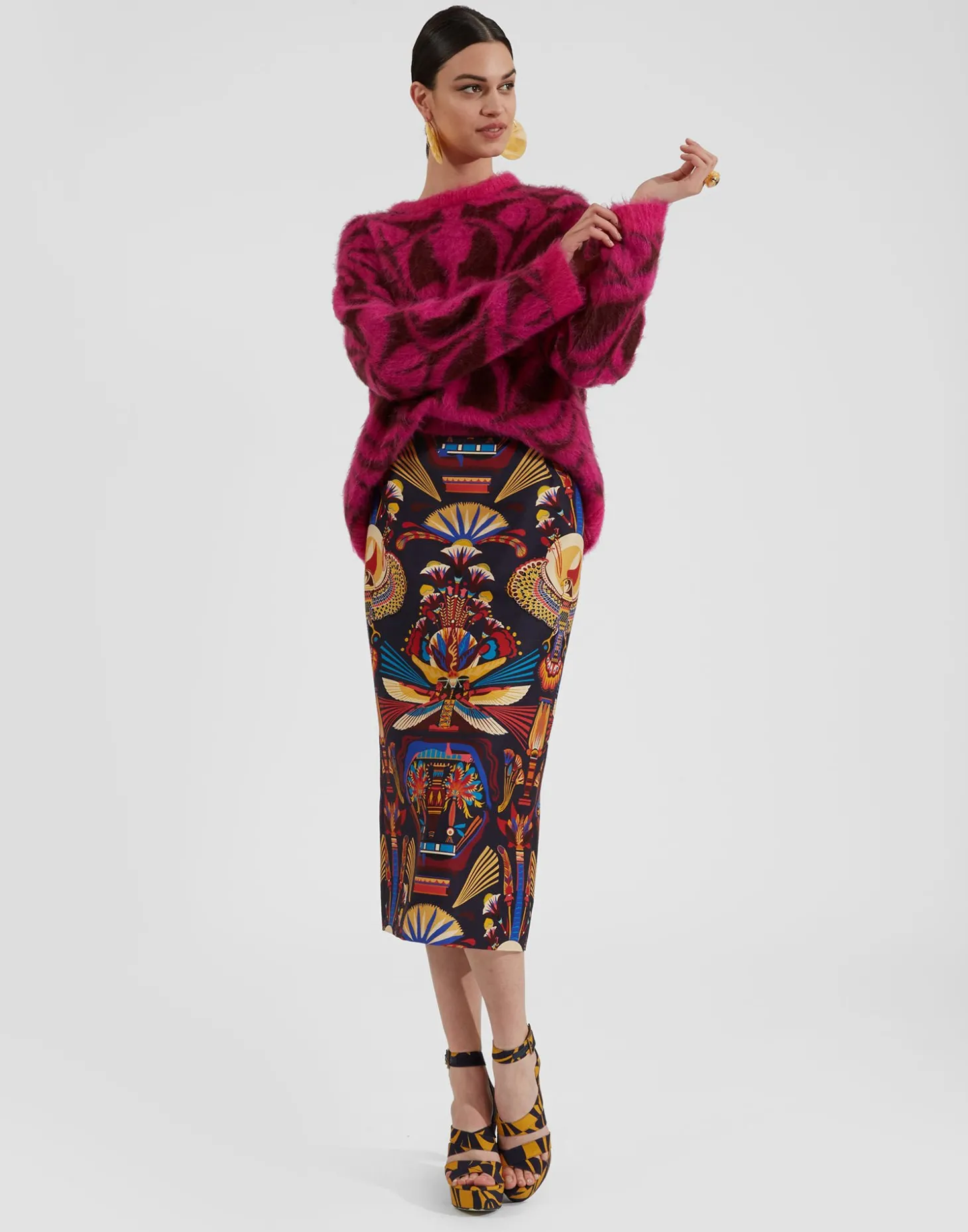 Camden JumperFuchsia & Bordeaux in Brushed Wool