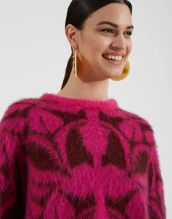 Camden JumperFuchsia & Bordeaux in Brushed Wool