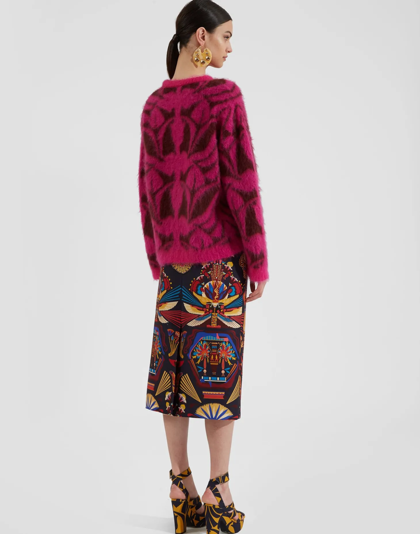 Camden JumperFuchsia & Bordeaux in Brushed Wool