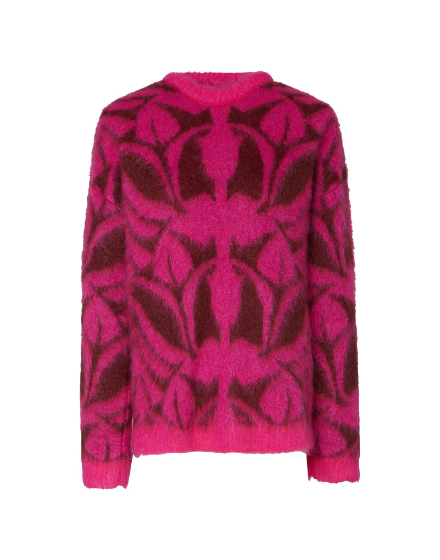 Camden JumperFuchsia & Bordeaux in Brushed Wool