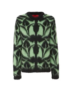 Camden JumperGreen & Black in Brushed Wool