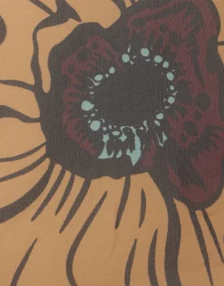 Cerere BlouseBig Blooms Plac&eacute;e Brown in Silk Chiffon