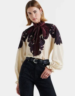 Cerere BlouseCorsini Plac&eacute;e Cream in Silk Voile