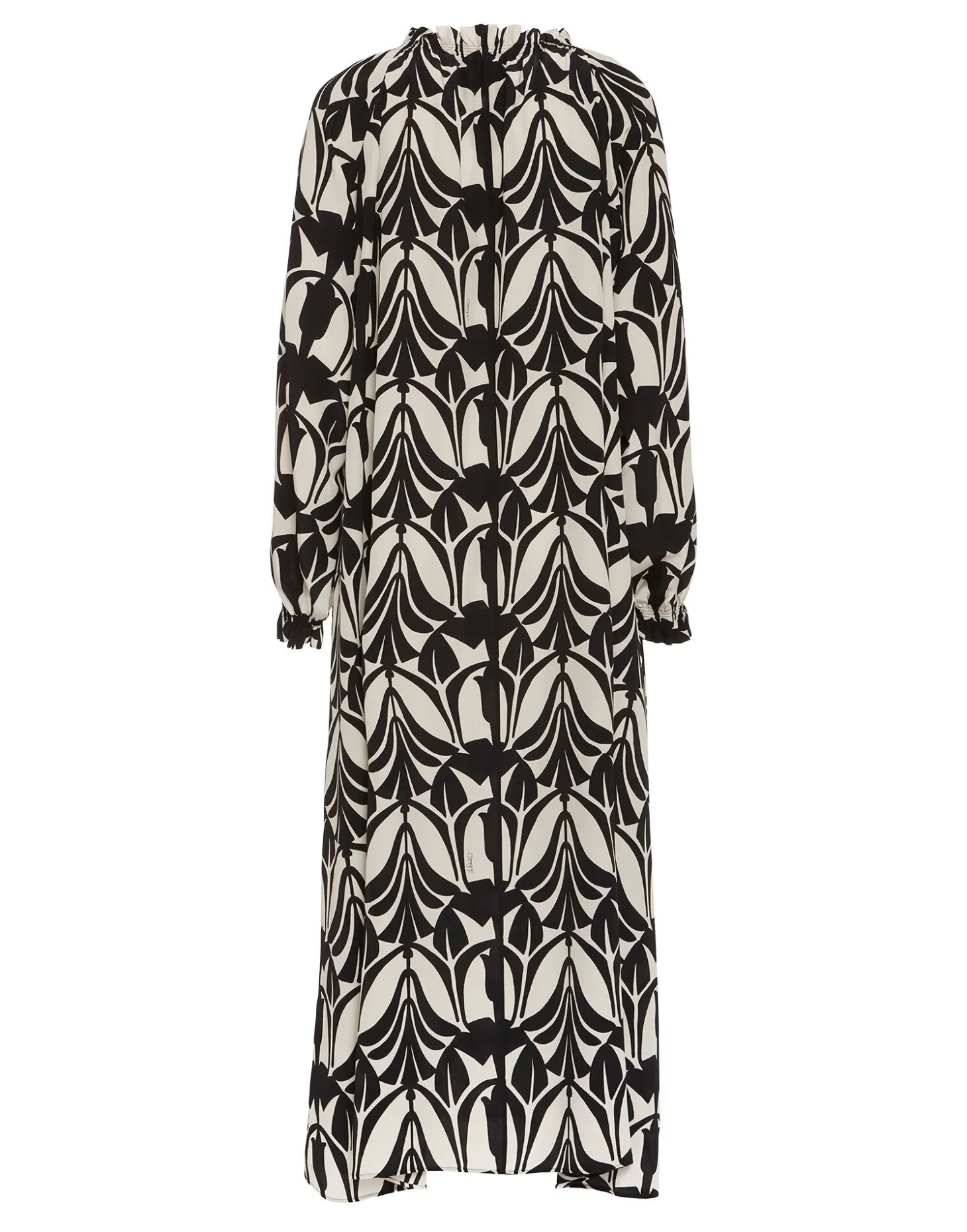 Cerere Shirt DressPapyrus Black & White in Crepe De Chine Silk