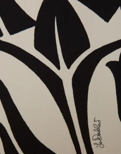 Cerere Shirt DressPapyrus Black & White in Crepe De Chine Silk