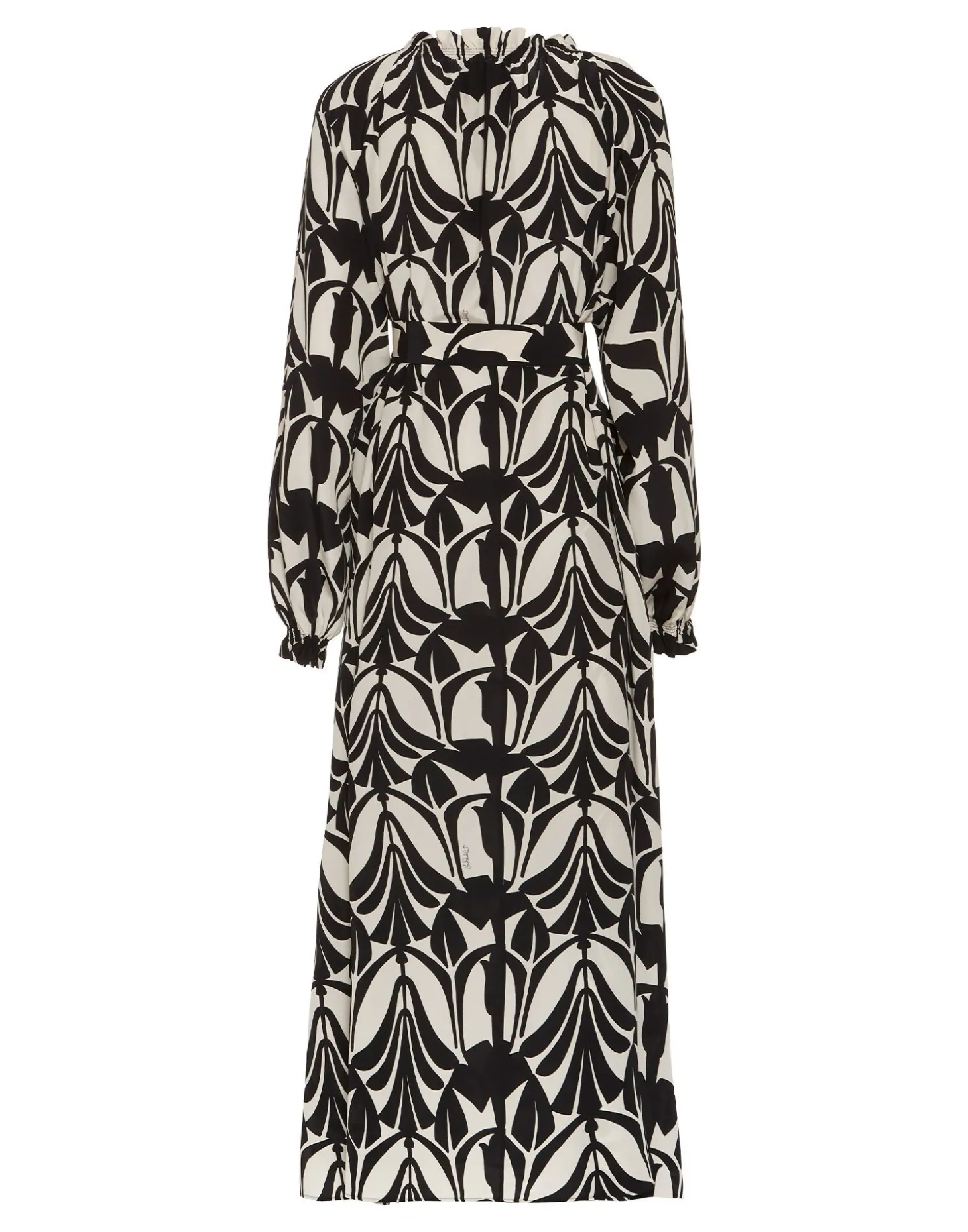 Cerere Shirt DressPapyrus Black & White in Crepe De Chine Silk