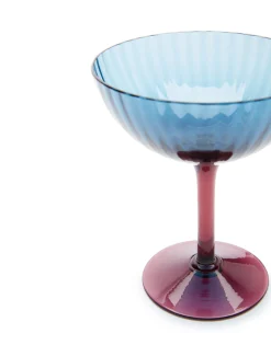 Champagne Coupe Set of 2Blu Fum&eacute; in Glass