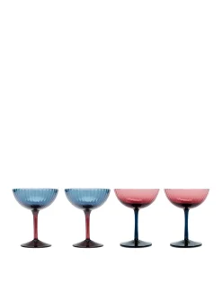 Champagne Coupe Set of 4Mixed in Glass