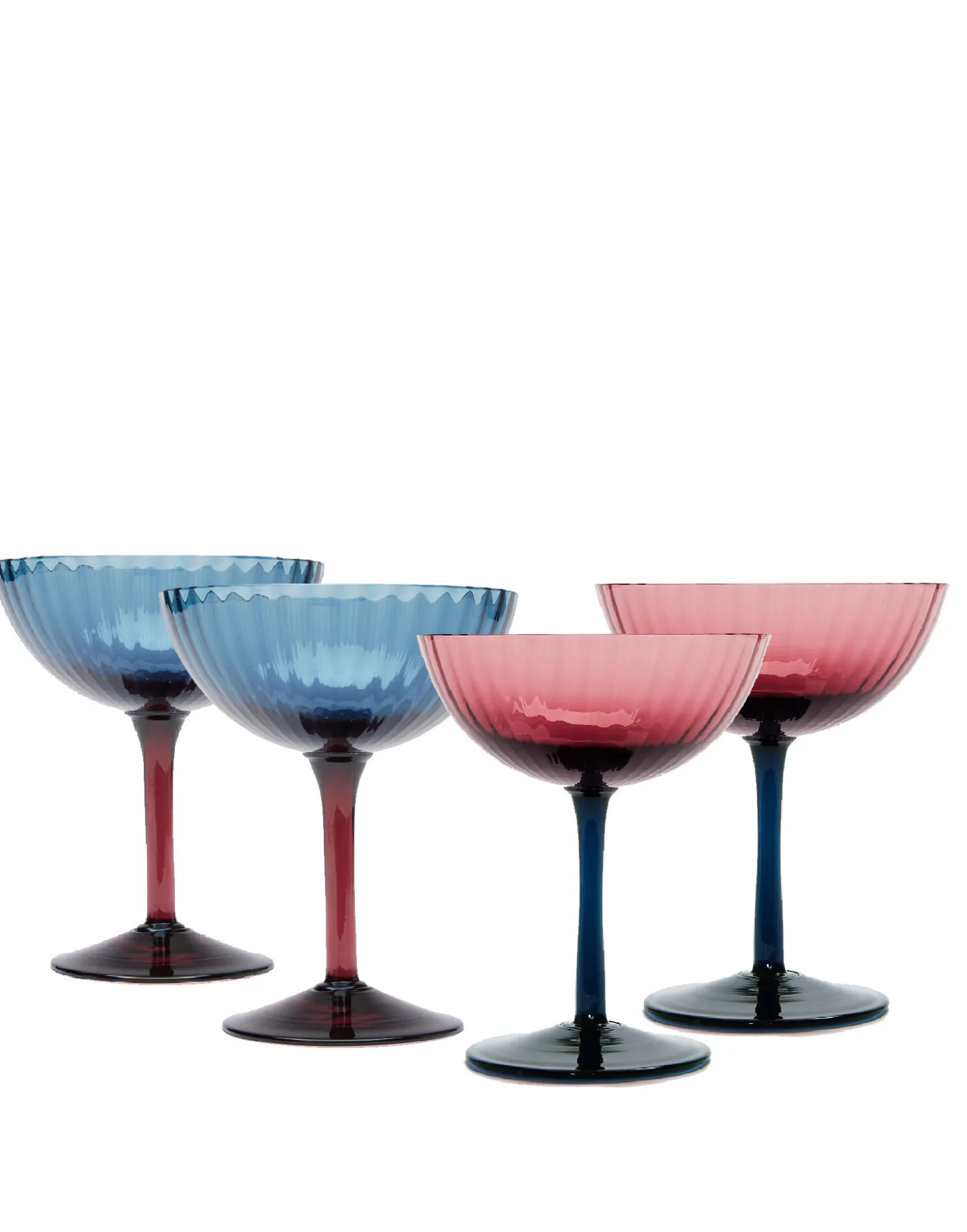 Champagne Coupe Set of 4Mixed in Glass