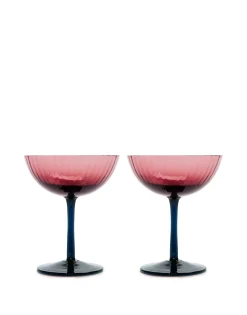 Champagne Coupe Set of 4Mixed in Glass